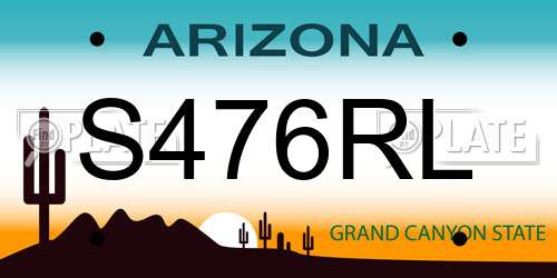 S476RL Arizona License Plate