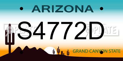 S4772D Arizona License Plate