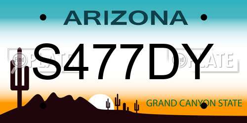 S477DY Arizona License Plate