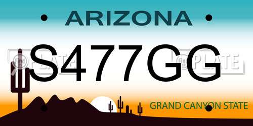 S477GG Arizona License Plate