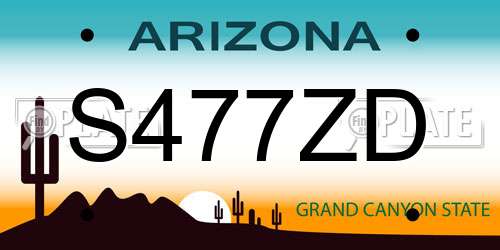 S477ZD Arizona License Plate