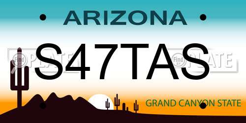 S47TAS Arizona License Plate