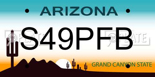 S49PFB Arizona License Plate