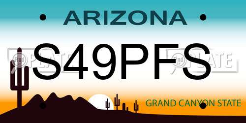 S49PFS Arizona License Plate