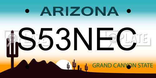 S53NEC Arizona License Plate