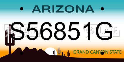 S56851G Arizona License Plate