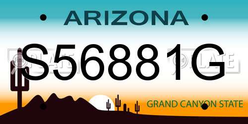 S56881G Arizona License Plate