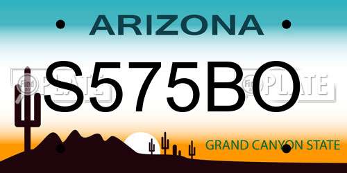 S575BO Arizona License Plate