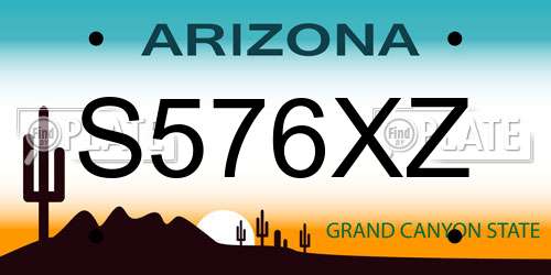 S576XZ Arizona License Plate
