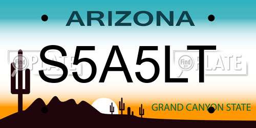 S5A5LT Arizona License Plate