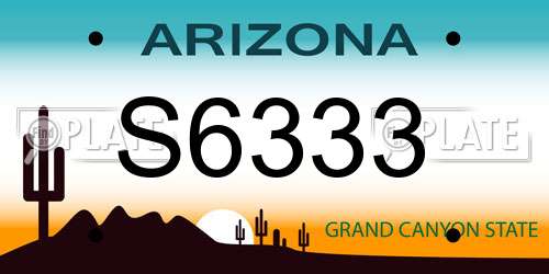 S6333 Arizona License Plate