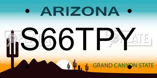 S66TPY Arizona License Plate