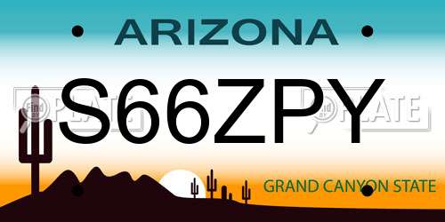 S66ZPY Arizona License Plate