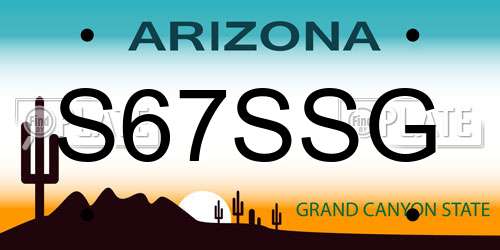 S67SSG Arizona License Plate