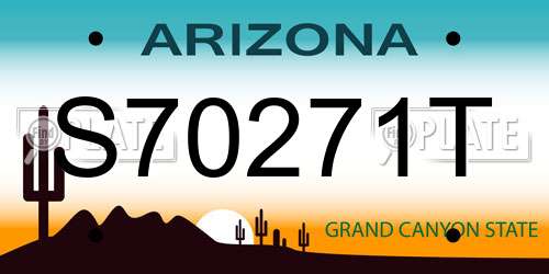 S70271T Arizona License Plate