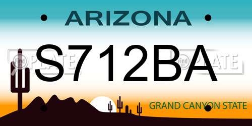 S712BA Arizona License Plate
