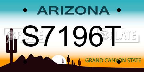 S7196T Arizona License Plate