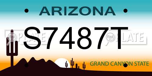 S7487T Arizona License Plate