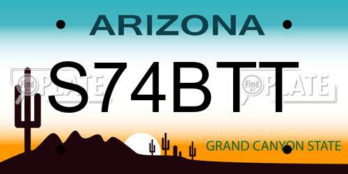 S74BTT Arizona License Plate