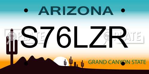 S76LZR Arizona License Plate