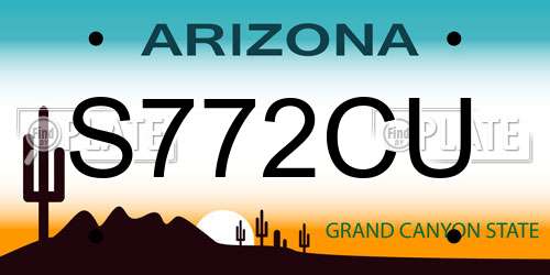 S772CU Arizona License Plate