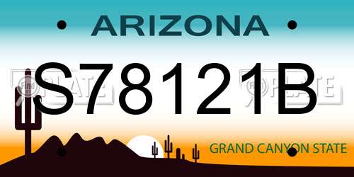 S78121B Arizona License Plate