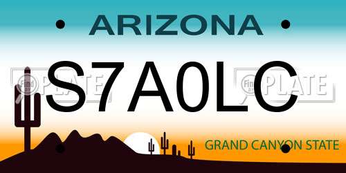 S7A0LC Arizona License Plate