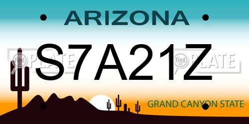 S7A21Z Arizona License Plate