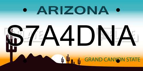 S7A4DNA Arizona License Plate