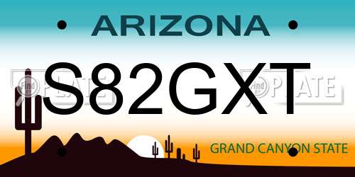 S82GXT Arizona License Plate