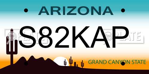 S82KAP Arizona License Plate