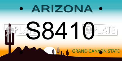 S8410 Arizona License Plate