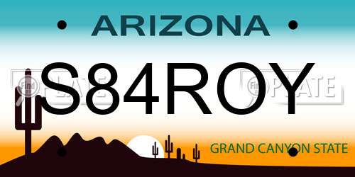 S84ROY Arizona License Plate