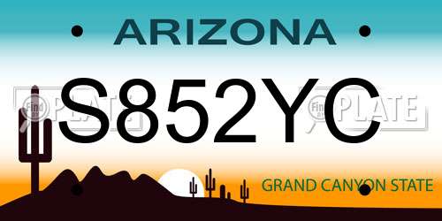 S852YC Arizona License Plate