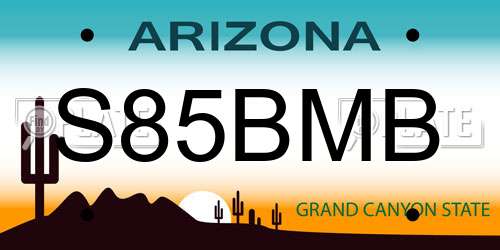 S85BMB Arizona License Plate