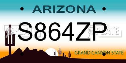 S864ZP Arizona License Plate