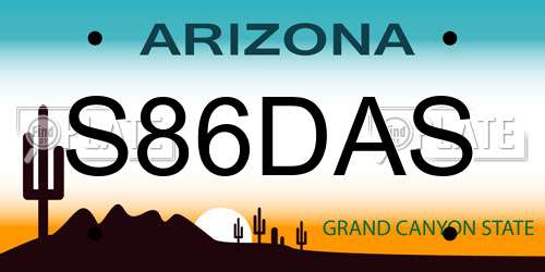 S86DAS Arizona License Plate