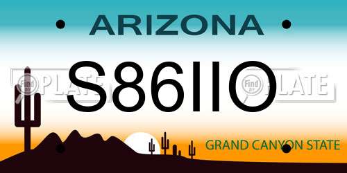 S86IIO Arizona License Plate