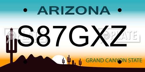S87GXZ Arizona License Plate