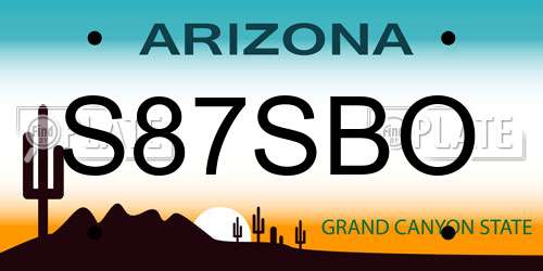 S87SBO Arizona License Plate