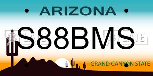 S88BMS Arizona License Plate