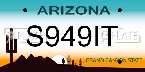 S949IT Arizona License Plate