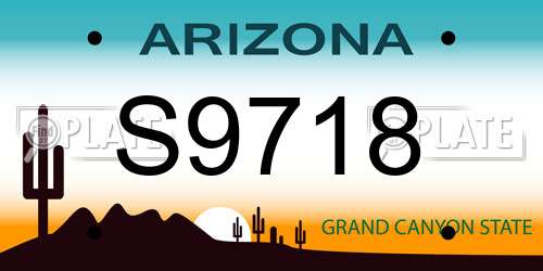 S9718 Arizona License Plate