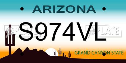 S974VL Arizona License Plate