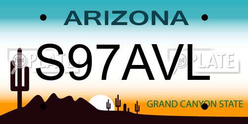 S97AVL Arizona License Plate