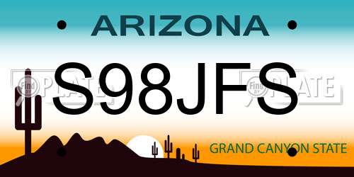 S98JFS Arizona License Plate