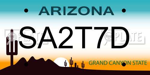 SA2T7D Arizona License Plate