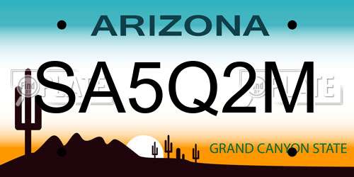 SA5Q2M Arizona License Plate