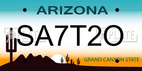 SA7T2O Arizona License Plate