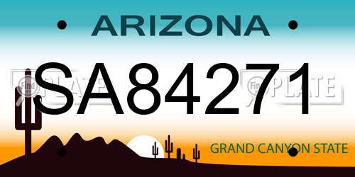 SA84271 Arizona License Plate